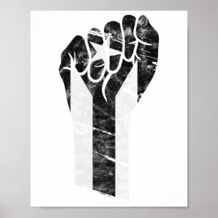 Weersta Zwarte Puerto Rico Vlag Weersta Vist Puño Poster