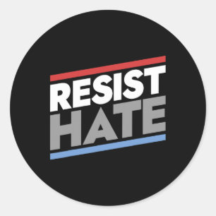 weerstaan aan haat ronde sticker