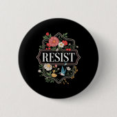 Weerstaan Bloemen Protest Trump Anti Trump Premium Ronde Button 5,7 Cm (Voorkant)