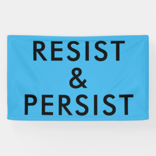 Weerstaan en volharden Politiek protest Bright Blu Spandoek