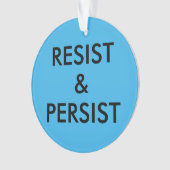 Weerstaan en volhouden, vetgedrukte tekst op helde ornament (voorkant)