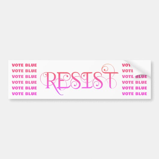 Weerstaan in roze bumpersticker (Voorkant)