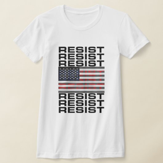 Weerstaan met de Amerikaanse vlag T-shirt (Laagn)