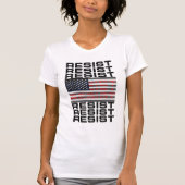 Weerstaan met de Amerikaanse vlag T-shirt (Voorkant)