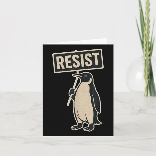 Weerstaan Penguin protest tegen tarieven Grappige Kaart (Voorkant)
