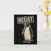 Weerstaan Penguin protest tegen tarieven Grappige Kaart (Gele Bloem)