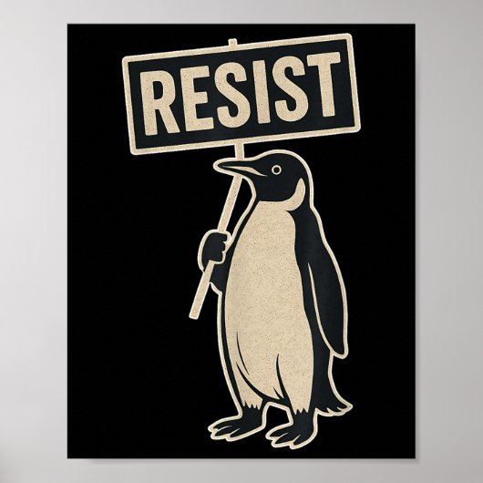 Weerstaan Penguin protest tegen tarieven Grappige  Poster (Voorkant)