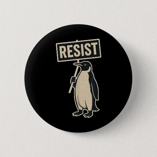Weerstaan Penguin protest tegen tarieven Grappige Ronde Button 5,7 Cm (Voorkant)