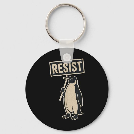 Weerstaan Penguin protest tegen tarieven Grappige Sleutelhanger (Voorkant)