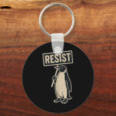 Weerstaan Penguin protest tegen tarieven Grappige Sleutelhanger (Voorkant)