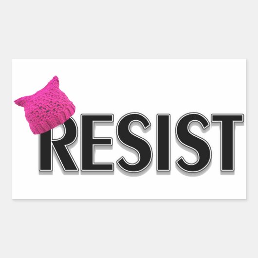 weerstaan rechthoekige sticker (Voorkant)