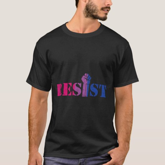 Weerstaan Verheven Eerste Protest LGBTQ Biual Flag T-shirt (Voorkant)