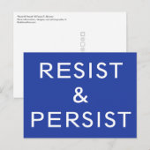 Weerstaan & volhouden van witte tekst op blauw briefkaart (Voorkant / Achterkant)