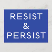 Weerstaan & volhouden van witte tekst op blauw briefkaart (Voorkant)