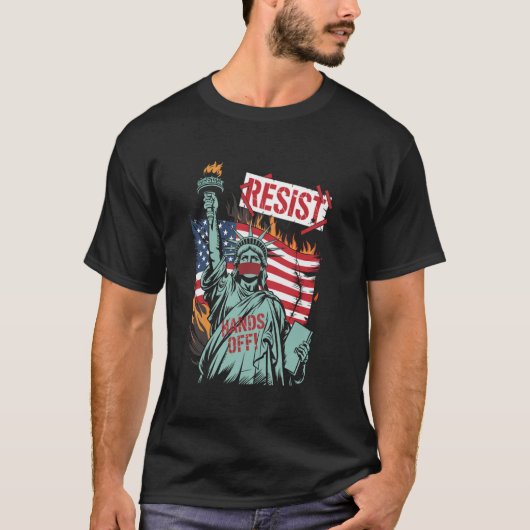 Weerstaand Weerstand Vrijheidsbeeld Afblijven Prot T-shirt (Voorkant)