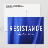 Weerstand begint hier op Blue Silk Abstracte foto Briefkaart (Voorkant / Achterkant)