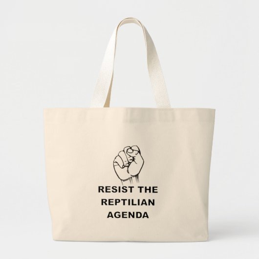 weerstand bieden aan de Reptiliaanse agenda Grote Tote Bag (Voorkant)