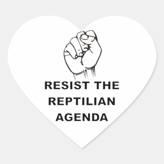 weerstand bieden aan de Reptiliaanse agenda Hart Sticker (Voorkant)