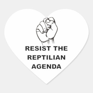 weerstand bieden aan de Reptiliaanse agenda Hart Sticker