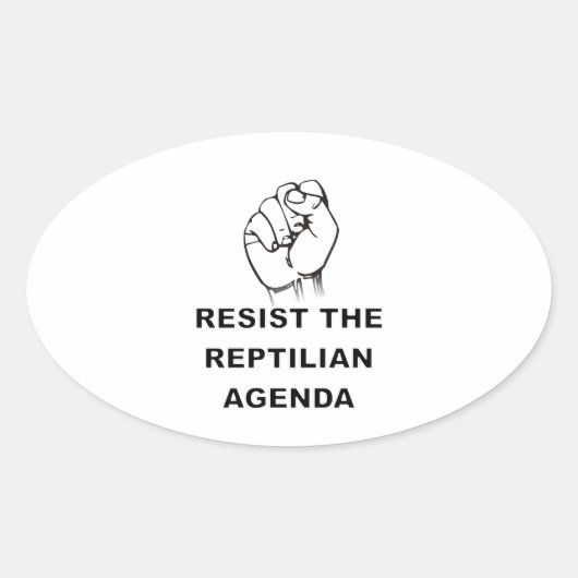 weerstand bieden aan de Reptiliaanse agenda Ovale Sticker (Voorkant)