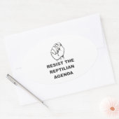 weerstand bieden aan de Reptiliaanse agenda Ovale Sticker (Envelop)