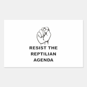 weerstand bieden aan de Reptiliaanse agenda Rechthoekige Sticker