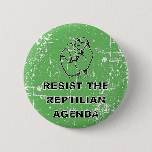 weerstand bieden aan de Reptiliaanse agenda Ronde Button 5,7 Cm