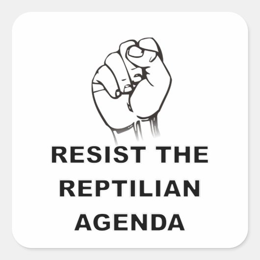 weerstand bieden aan de Reptiliaanse agenda Vierkante Sticker (Voorkant)
