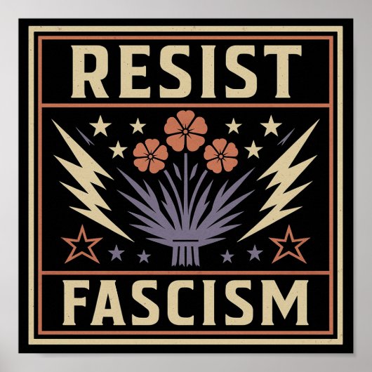 WEERSTAND BIEDEN AAN FASCISME POSTER (Voorkant)