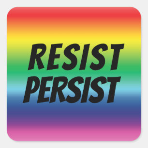 weerstand blijft bestaan - pride lgbtq lgbt regenb vierkante sticker