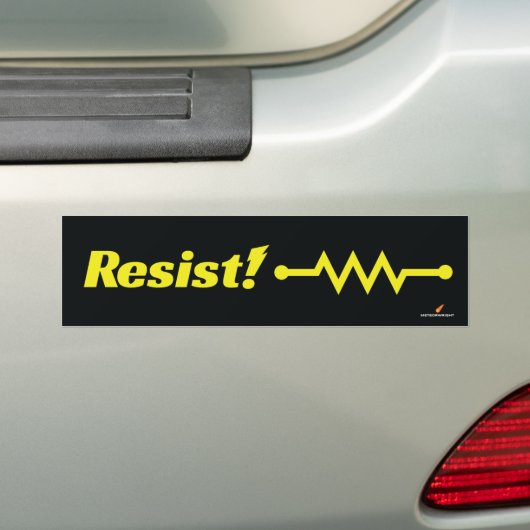 Weerstand! bumpersticker (geel) (Op auto)