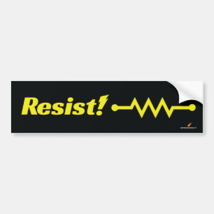 Weerstand! bumpersticker (geel)