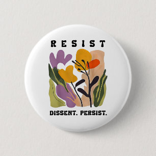 Weerstand Dissent Persistente Bloemen Vrouwen 1 Ronde Button 5,7 Cm