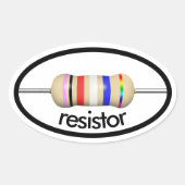 Weerstand ellips sticker met tekst (Voorkant)