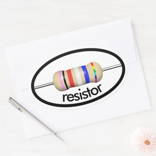 Weerstand ellips sticker met tekst (Envelop)