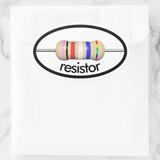 Weerstand ellips sticker met tekst (Tas)