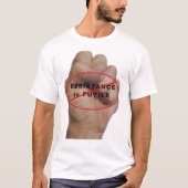 Weerstand is niet het T-Shirt van futiele mannen (Voorkant)