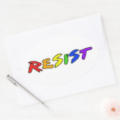 Weerstand! Ovale Sticker (Envelop)