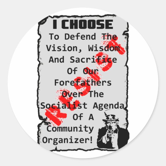 Weerstand! Ronde Sticker (Voorkant)