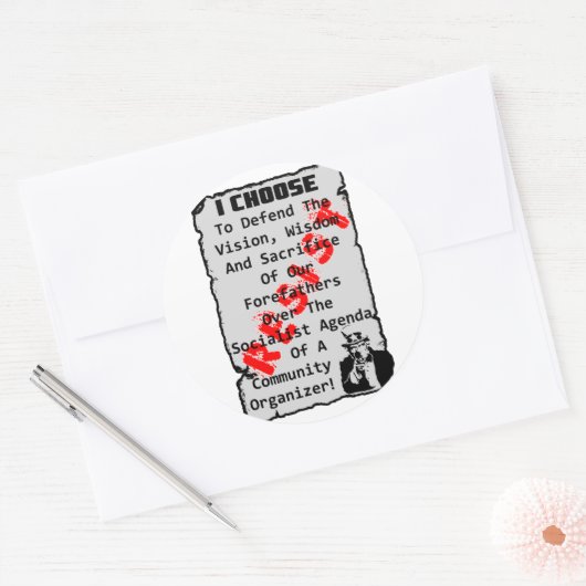 Weerstand! Ronde Sticker (Envelop)