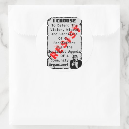 Weerstand! Ronde Sticker (Tas)