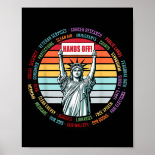 Weerstand standbeeld van vrijheid handen af van de poster