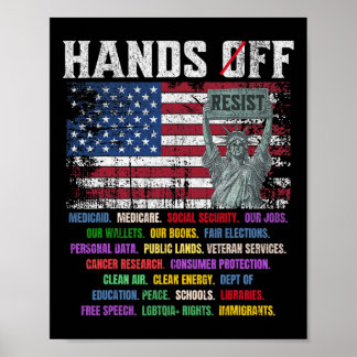 Weerstand standbeeld van vrijheid handen af van de poster