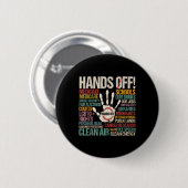 Weerstand standbeeld van vrijheid handen af van de ronde button 5,7 cm (Voorkant /achterkant)