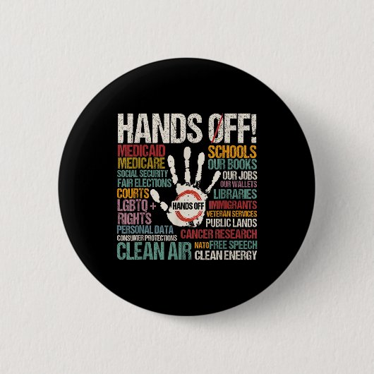 Weerstand standbeeld van vrijheid handen af van de ronde button 5,7 cm (Voorkant)