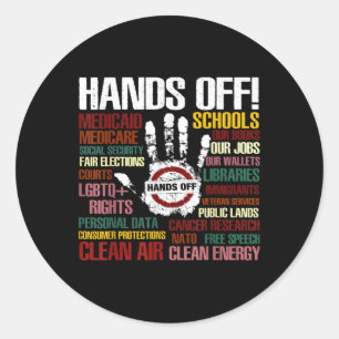 Weerstand standbeeld van vrijheid handen af van de ronde sticker