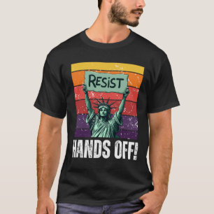 Weerstand standbeeld van vrijheid handen af van de t-shirt
