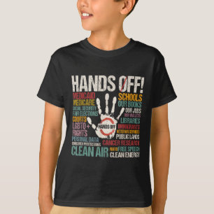 Weerstand standbeeld van vrijheid handen af van de t-shirt