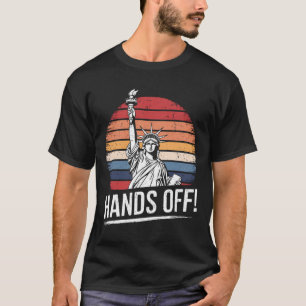 Weerstand standbeeld van vrijheid handen af van de t-shirt