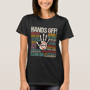 Weerstand standbeeld van vrijheid handen af van de t-shirt